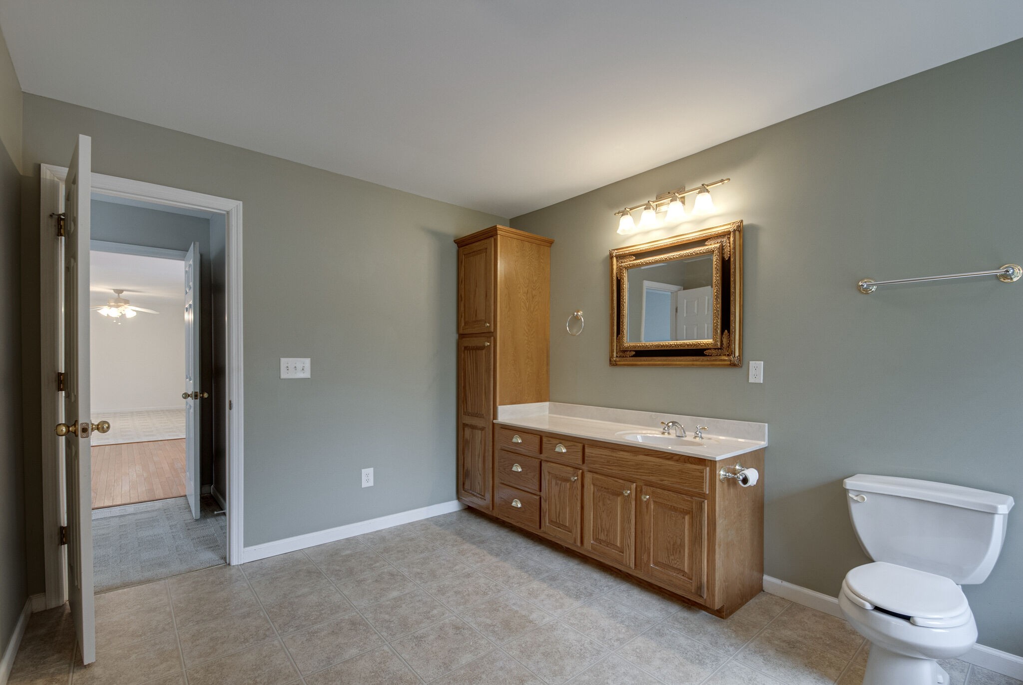 166 Caldwell Road Summertown, TN 38483 - Photo 24 of 36 a bathroom with a toilet a sink and mirror