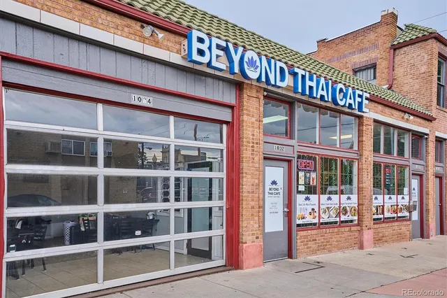 a front view of a building