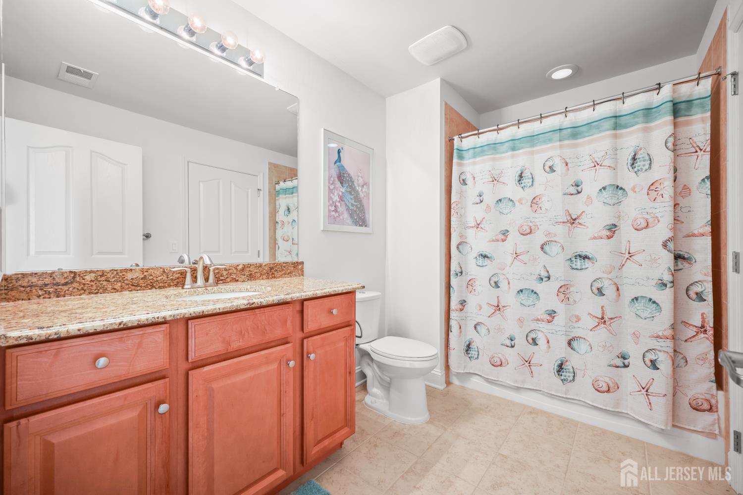46 Mandrake Road Monroe Township, NJ 08831 - Photo 32 of 58 a bathroom with a granite countertop sink toilet and shower