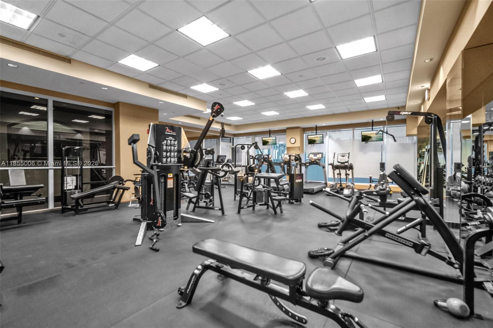 9595 Collins Avenue, Unit N9A Surfside, FL 33154 - Photo 59 of 66 a view of a room with gym equipment