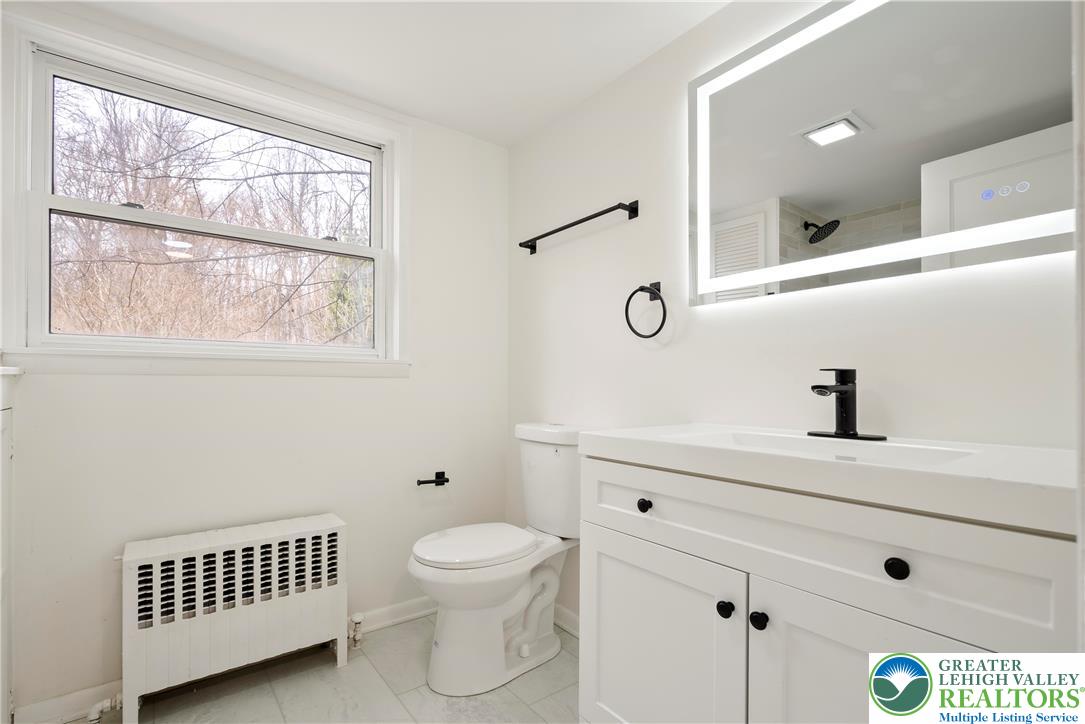 767 East Rock Road Allentown, PA 18103 - Photo 17 of 22 a bathroom with a toilet a sink and a window