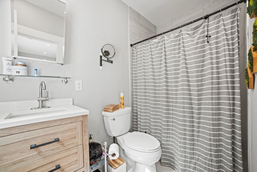 58 Weld Hill Street, Unit 2 Boston, MA 02130 - Photo 8 of 17 a bathroom with a sink a toilet and a mirror