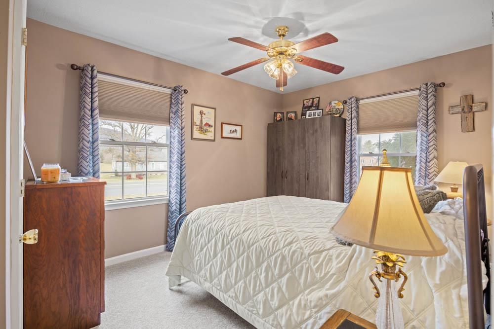 406 Three Leagues Road McGaheysville, VA 22840 - Photo 15 of 55 a bedroom with a bed and a chandelier