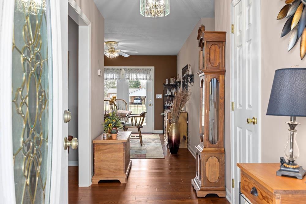 406 Three Leagues Road McGaheysville, VA 22840 - Photo 2 of 55 a view of an entryway with wooden floor and a livingroom view