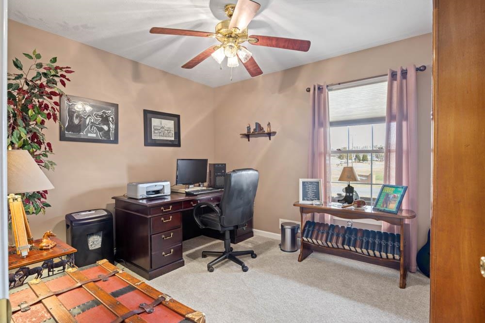 406 Three Leagues Road McGaheysville, VA 22840 - Photo 10 of 55 a view of a workspace with furniture and a window