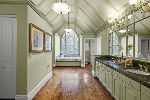 12359 Farr Ranch Road Saratoga, CA 95070 - Photo 27 of 51 a bathroom with a double vanity sink and a mirror