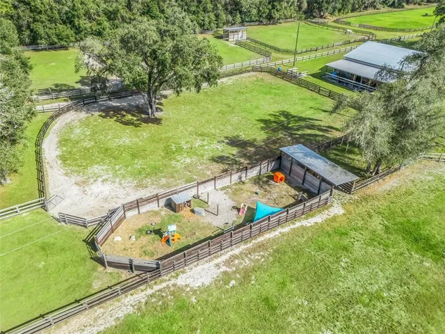 an aerial view of a house