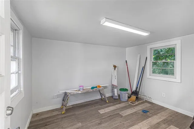 a living room with a window