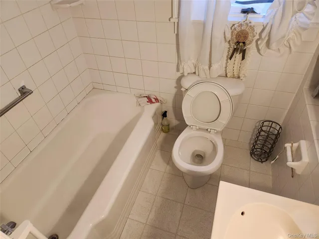 a bathroom with a toilet and a tub