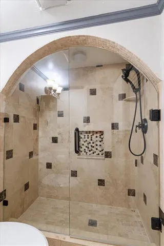 a bathroom with a shower