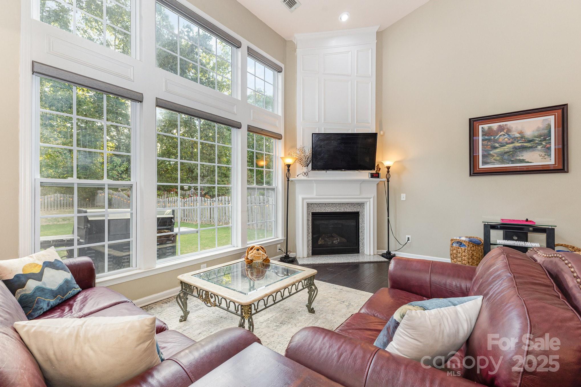 3384 Dunbar Lane Fort Mill, SC 29707 - Photo 9 of 34 a living room with furniture a flat screen tv and a fireplace