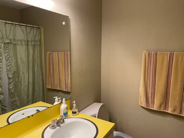 801 Old Austin Pflugerville Road Pflugerville, TX 78660 - Photo 6 of 24 a bathroom with a granite countertop sink and a mirror