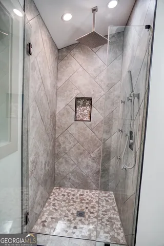 a bathroom with a shower