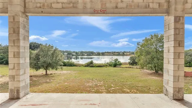 a living room with a large window