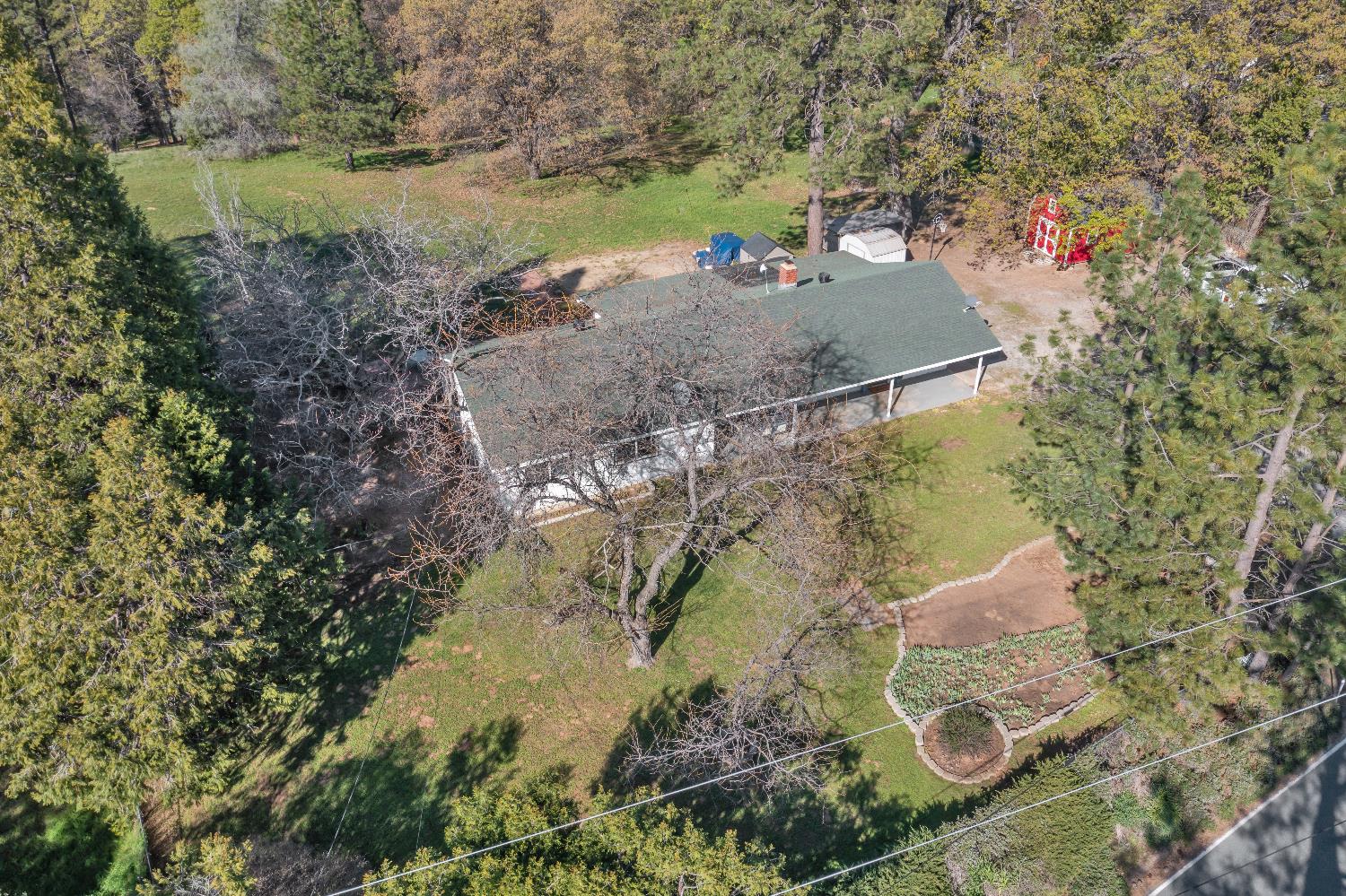 6261 Grizzly Flat Road Somerset, CA 95684 - Photo 10 of 63 an aerial view of a house with a yard and lake view