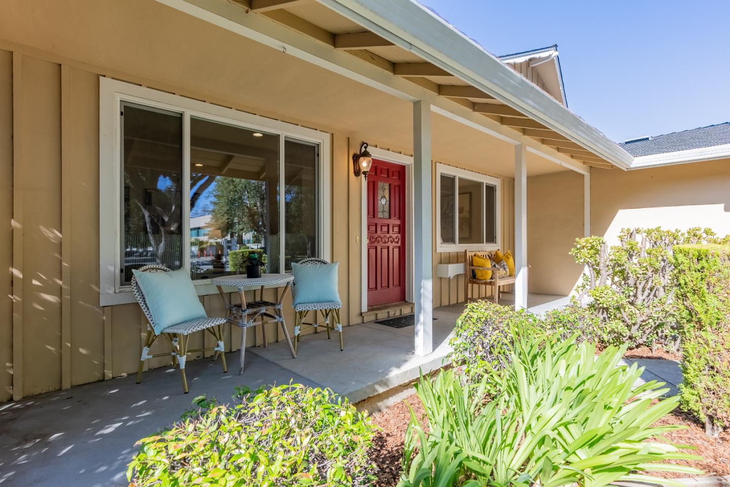 1069 East Homestead Road Sunnyvale, CA 94087 - Photo 4 of 36 a view of a patio with table and chairs and potted plants