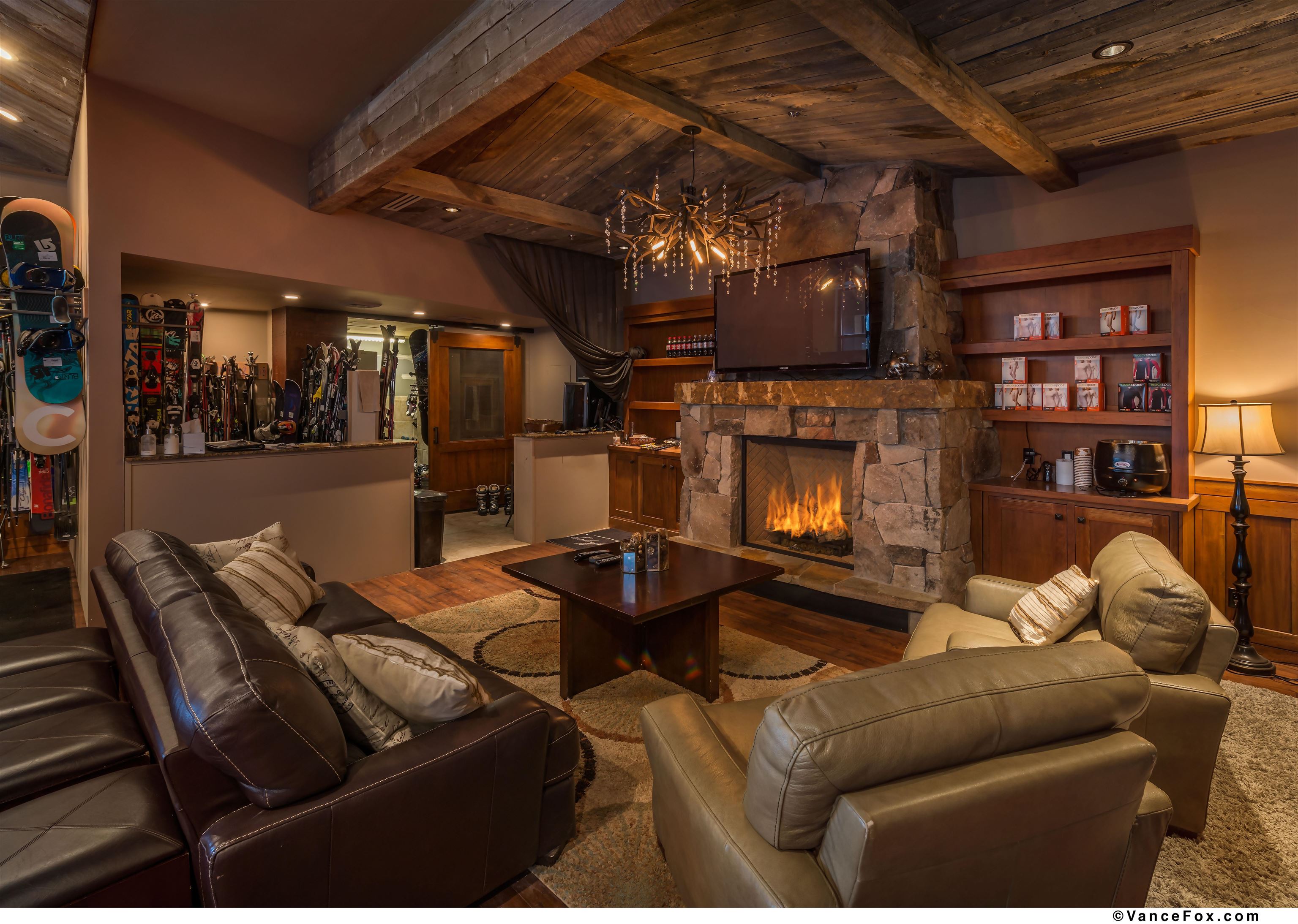 9279 Brae Road Truckee, CA 96161 - Photo 20 of 21 a living room with furniture and a fireplace