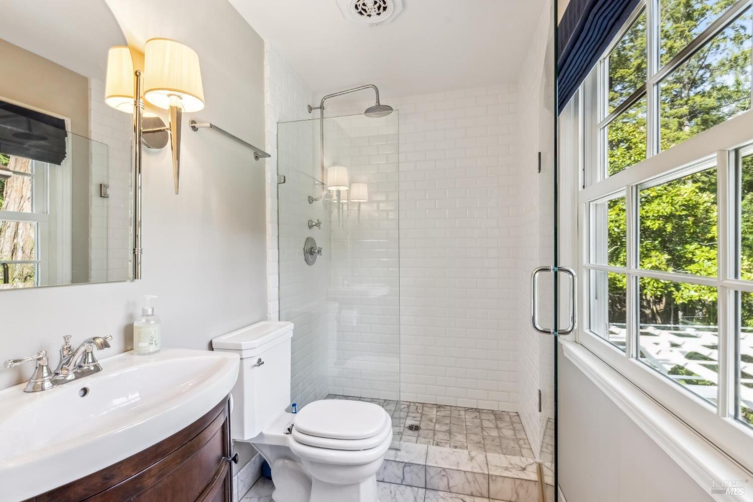 110 Mountain View Avenue San Rafael, CA 94901 - Photo 25 of 83 One of the many stone and tile ensuite bathrooms.