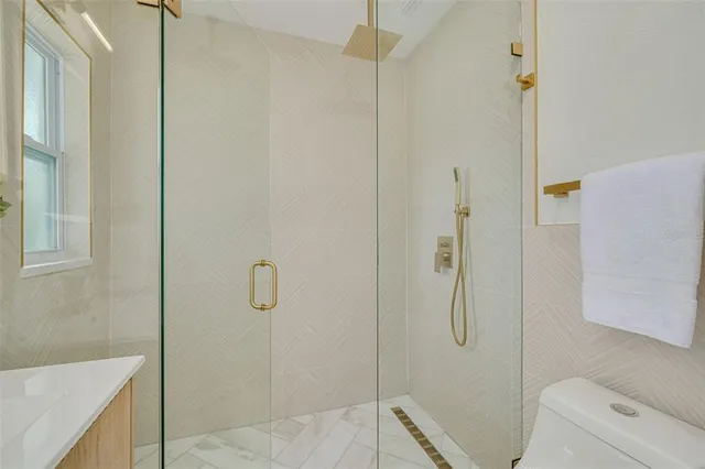 a bathroom with a shower