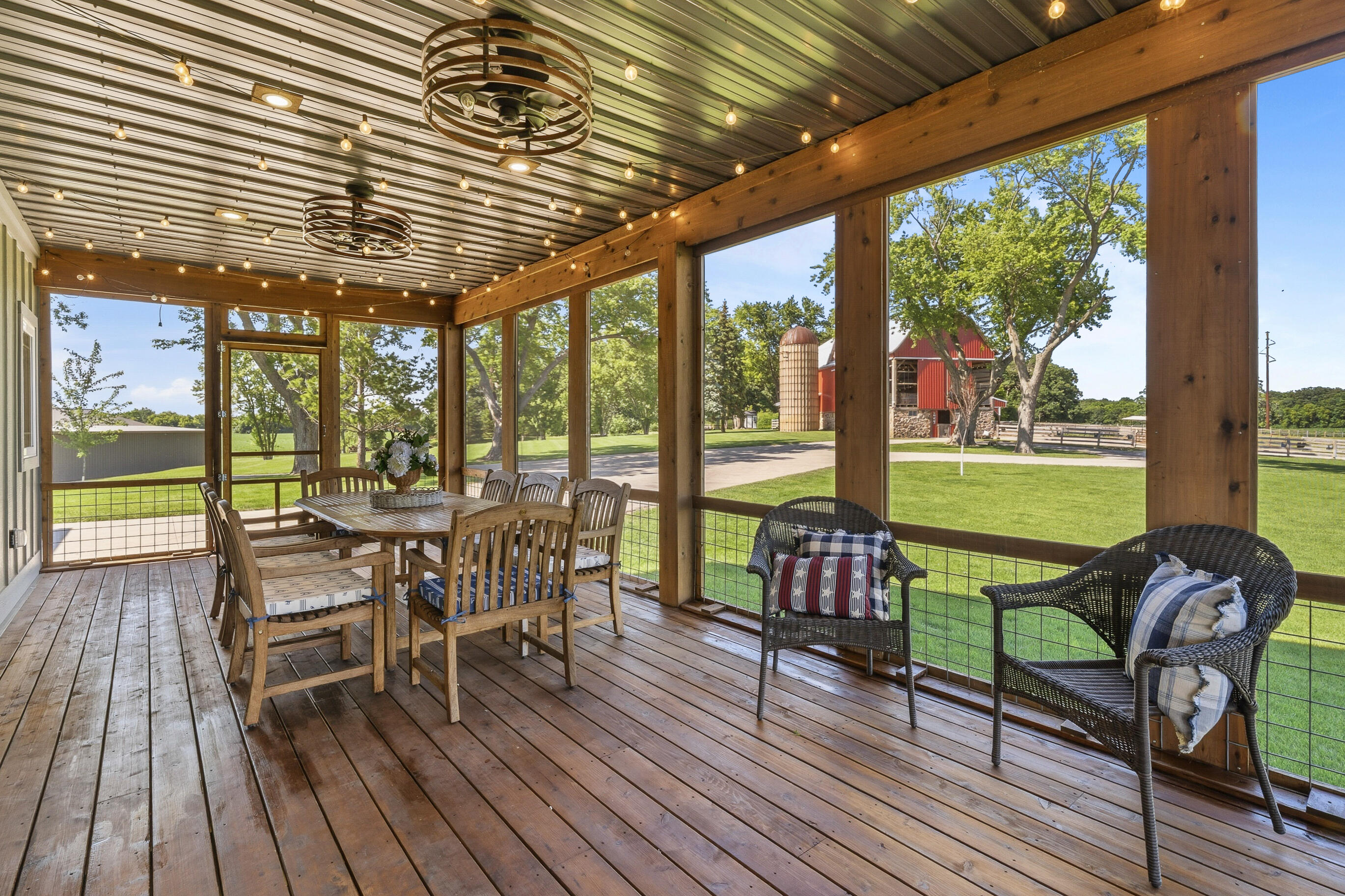 29224 Mt Tom Road Burlington, WI 53105 - Photo 7 of 63 screened-in porch overlooking yard and pasture