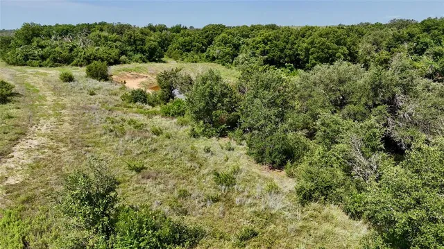 a view of a lush green field