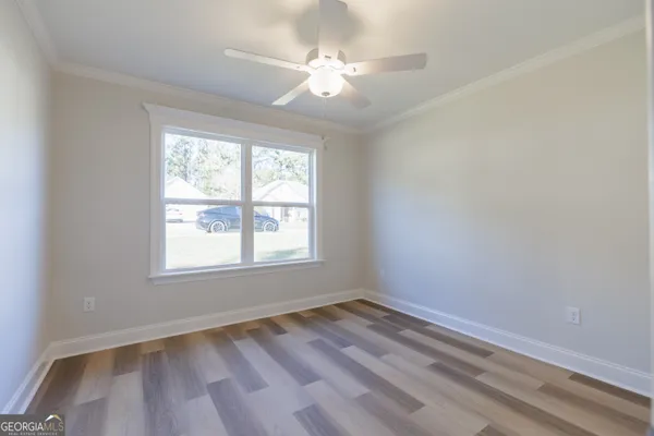 an empty room with a window