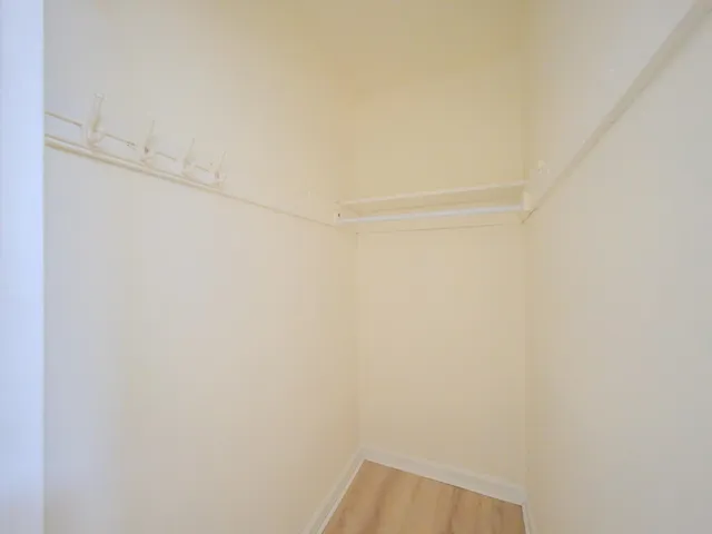 a view of small space with racks on the wall