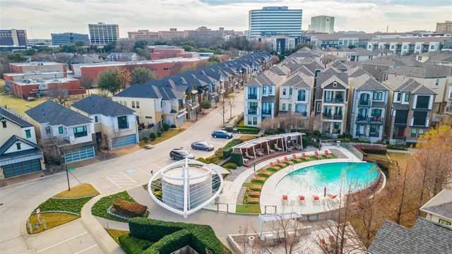 a view of a city with tall buildings