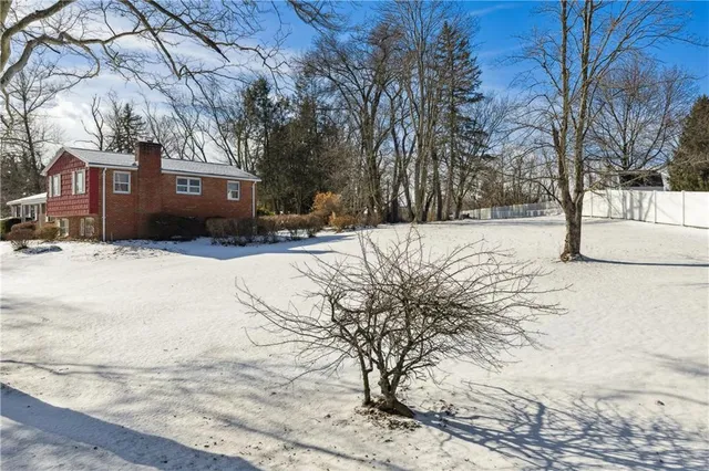 a street view covered with snow
