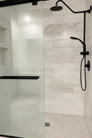 a bathroom with a shower