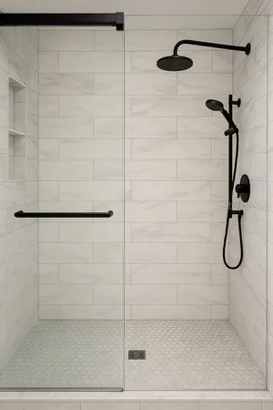 a bathroom with a shower