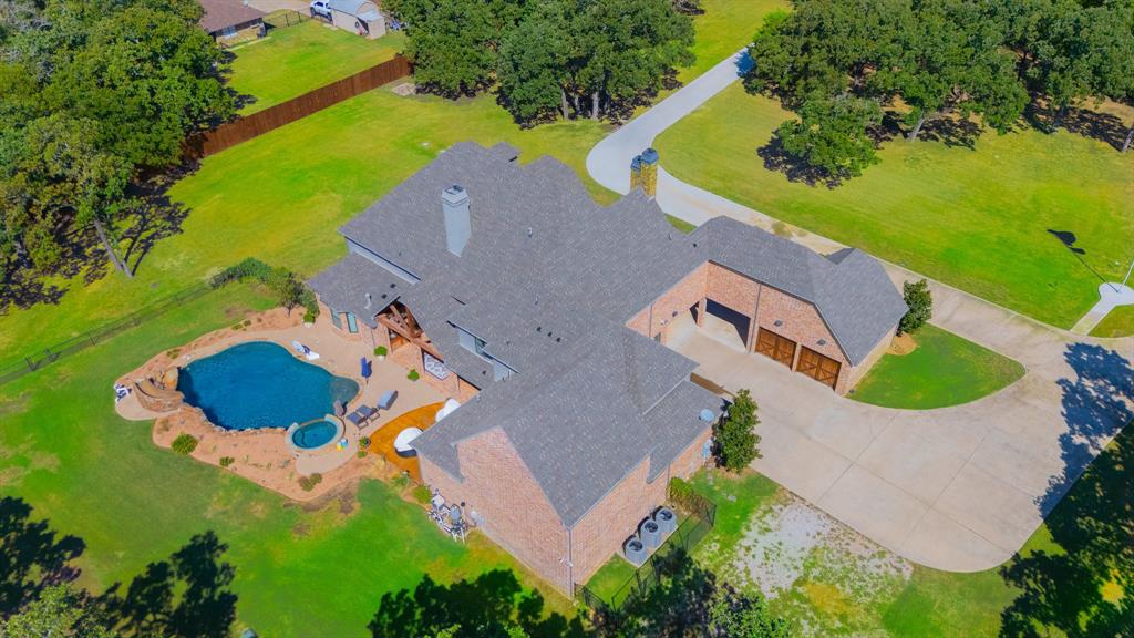 594 Turner Warnell Road Mansfield, TX 76063 - Photo 2 of 38 View from above of property with a pool area