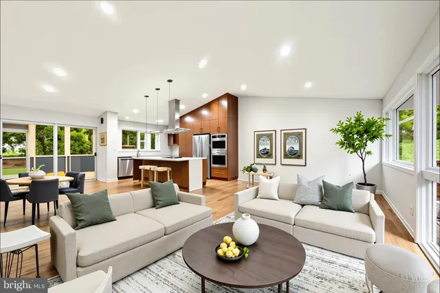 a view of a big yard with trees