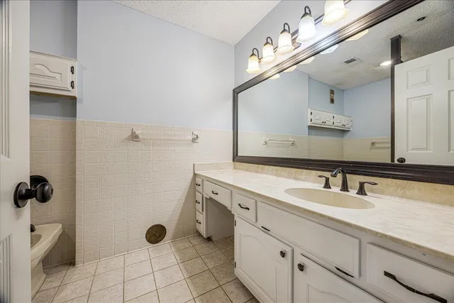 a bathroom with a sink double vanity