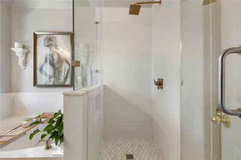 a bathroom with a shower