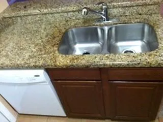 a close view of kitchen sink