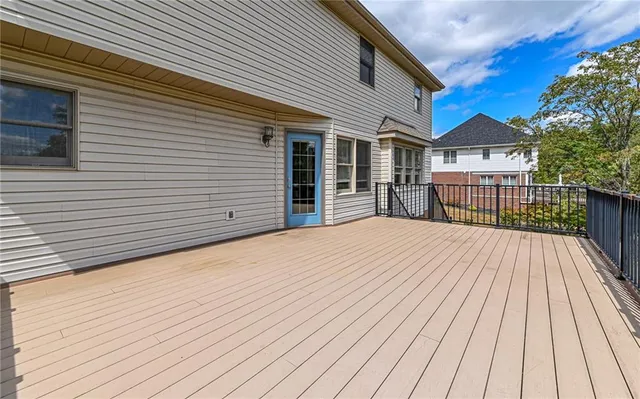 a view of a wooden deck