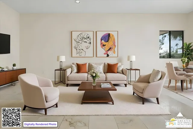 a living room with furniture and a couch