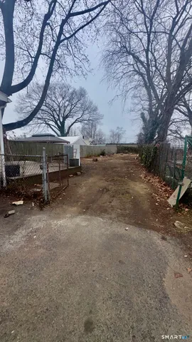 a view of a yard with a tree