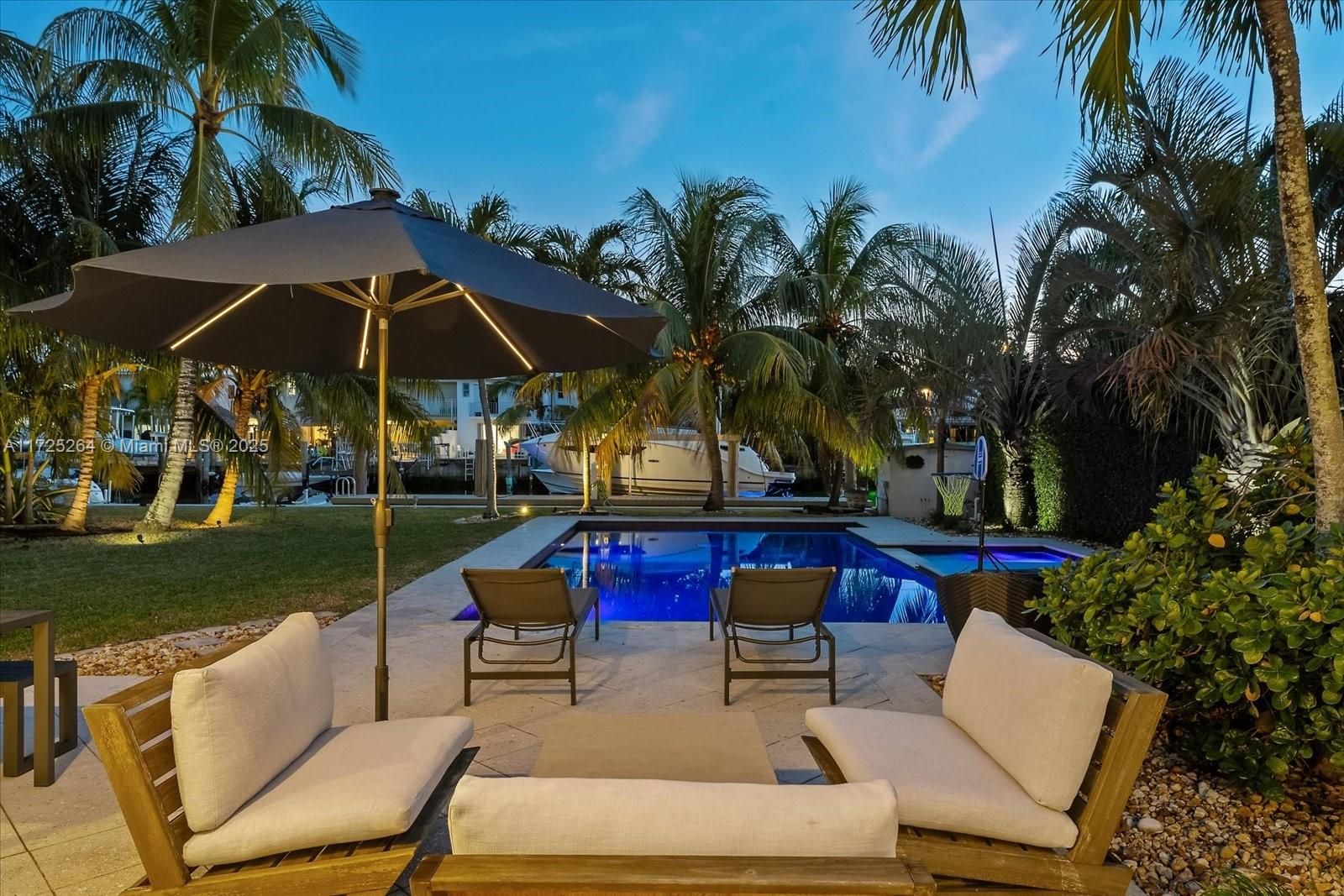 2104 Northeast 124th Street North Miami, FL 33181 - Photo 19 of 26 a view of a backyard with sitting area and furniture
