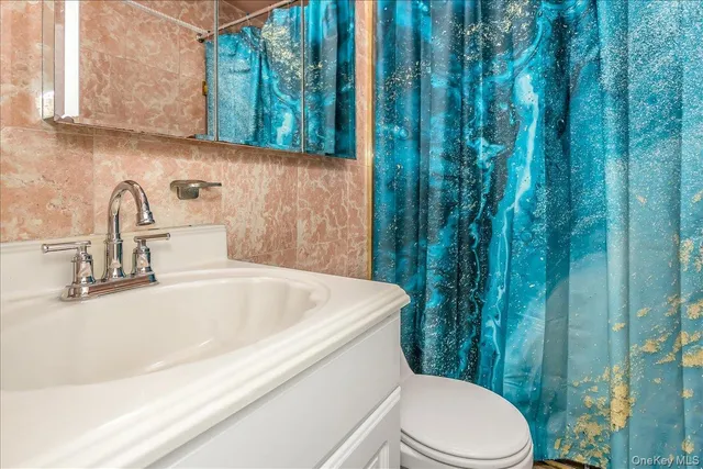 a bathroom with a sink and toilet