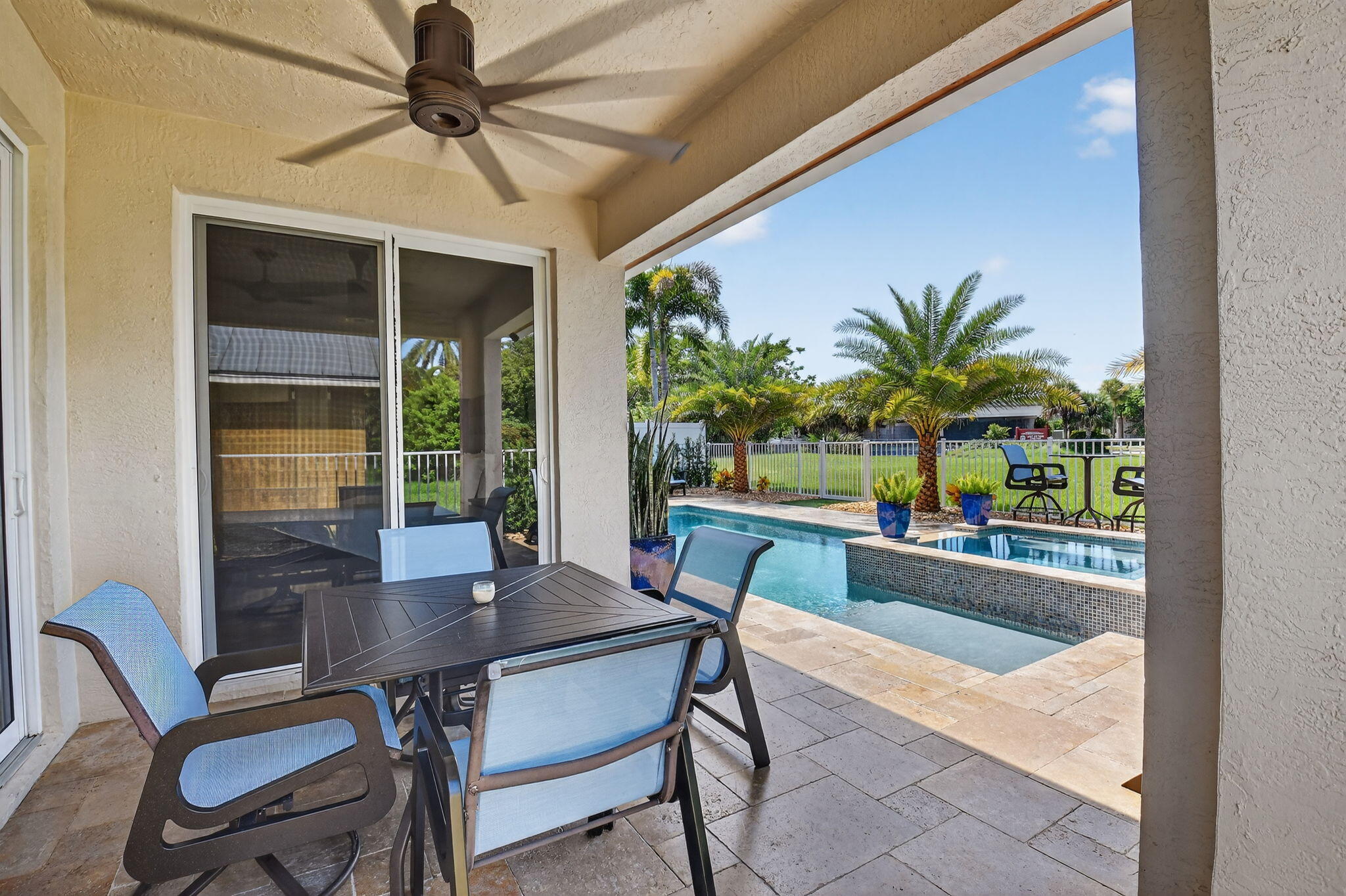 494 Enfield Court Delray Beach, FL 33444 - Photo 43 of 78 a view of a dining room with furniture window and outside view