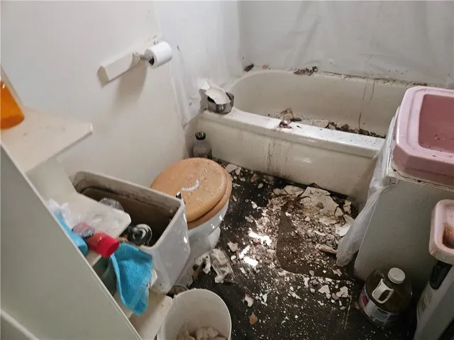 a close view of water heater room