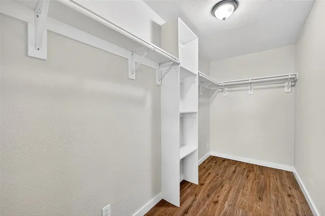 a view of small space with racks on the wall