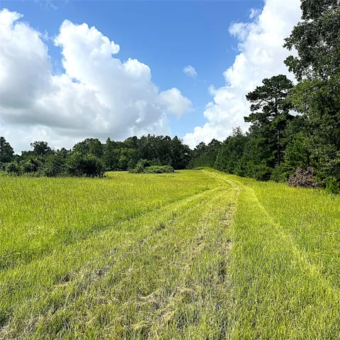 a view of a lake with a big yard