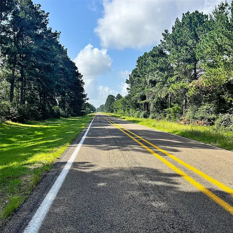 a view of a swimming pool with a yard and green space