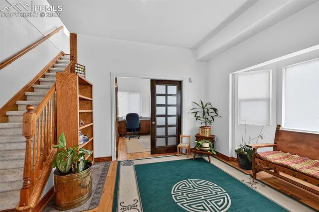 a living room with furniture