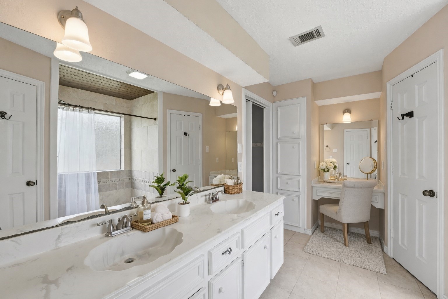 22338 Wetherburn Lane Katy, TX 77449 - Photo 13 of 36 Double sink vanity provides plenty of space to share! Separate sinkless vanity area in addition.