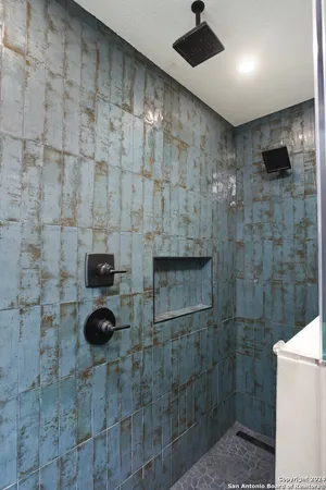 a bathroom with a shower