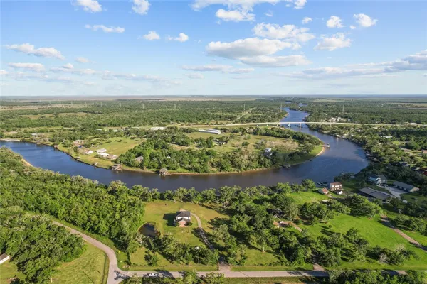 a view of a lake with a city